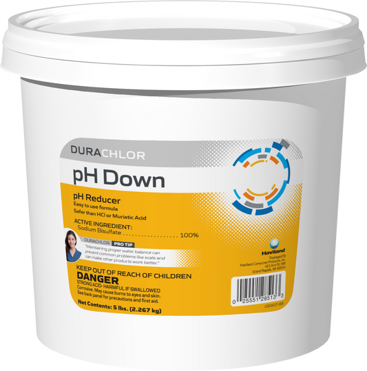 DuraChlor pH Down C002599-CS77C2 5 lb Pail - Granular Pool pH Reducer 100% Sodium Bisulfate Dry Acid