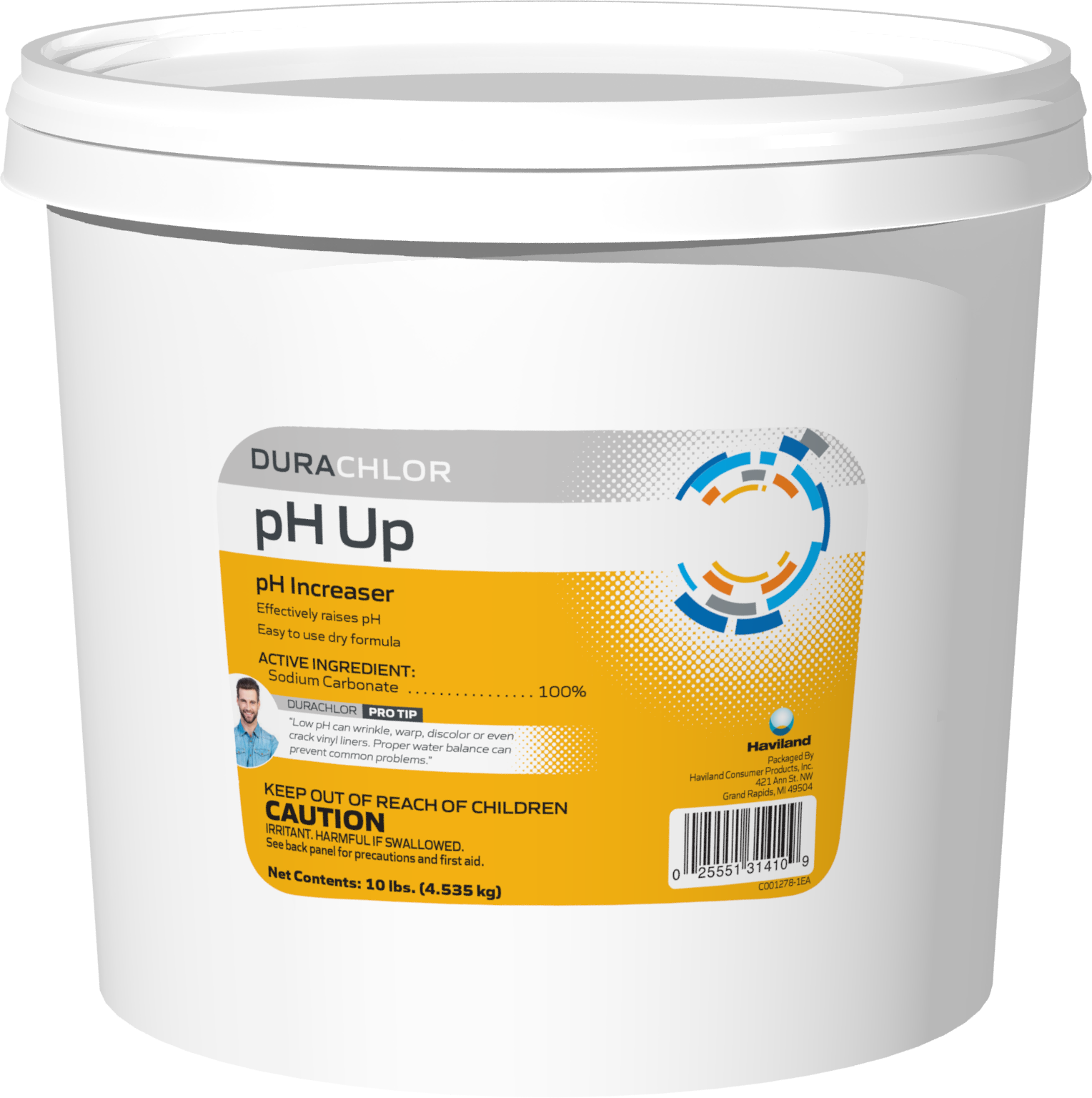 DuraChlor pH Up C002552-CS74C1 10 lb Pail - Granular Pool pH Increaser 100% Sodium Carbonate