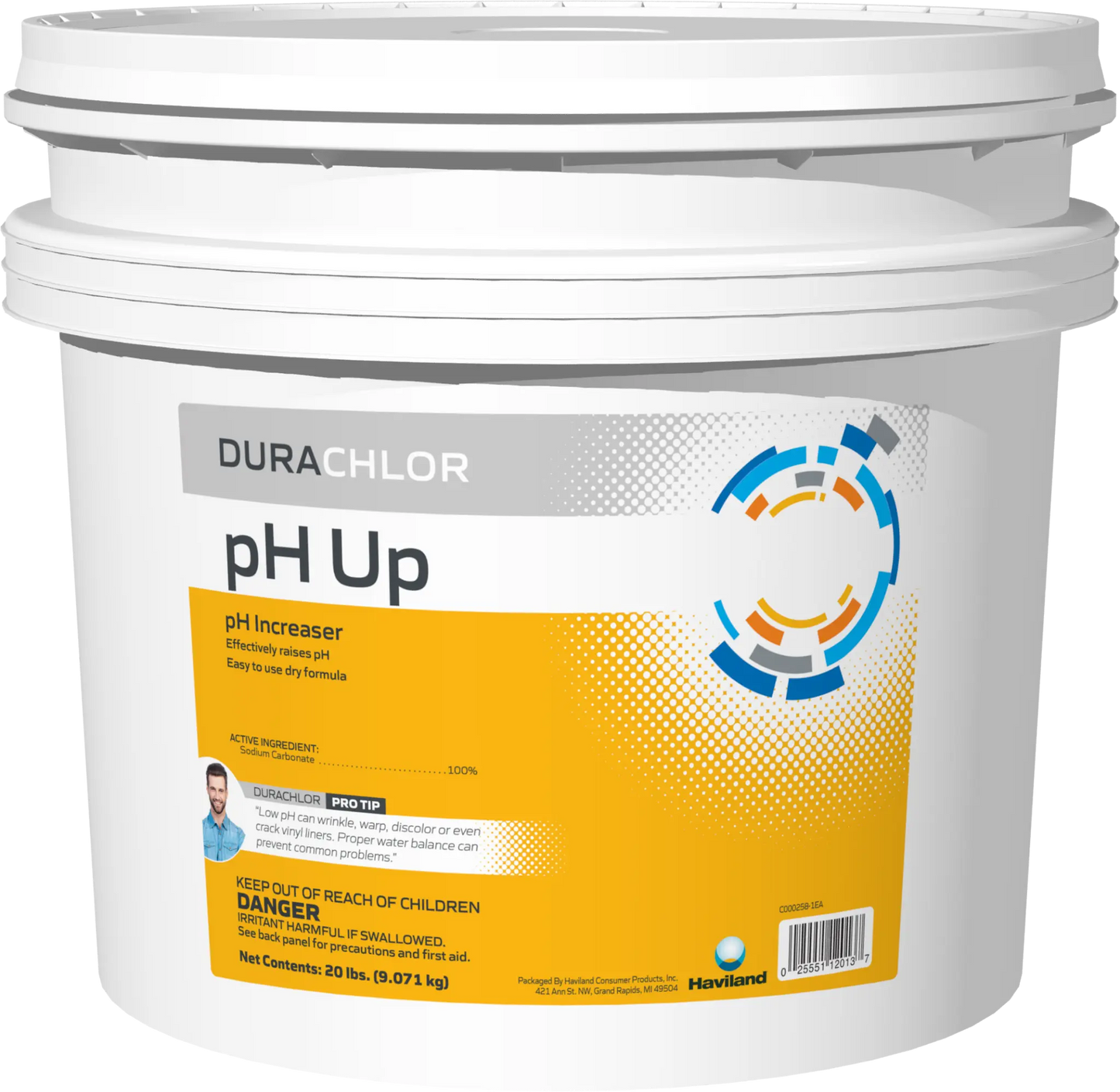 DuraChlor pH Up C002552-PL20 20 lb Pail - Granular Pool pH Increaser 100% Sodium Carbonate