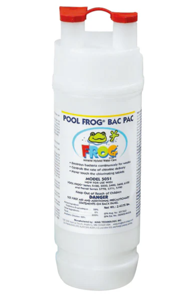 FROG Bac Pac Model 5051 replacement chlorine cartridge with 2.2 lbs of Trichlor tablets for Pool Frog mineral systems