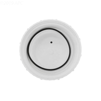 Internal top-down view of the FROG Perform-Max 01-22-9411 feeder cap showing the un-seated black O-ring and air relief port.
