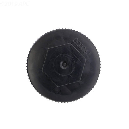 Bottom view of the Genuine Pentair 190030Z Drain Cap showing the integrated hex nut for easy removal with a wrench.