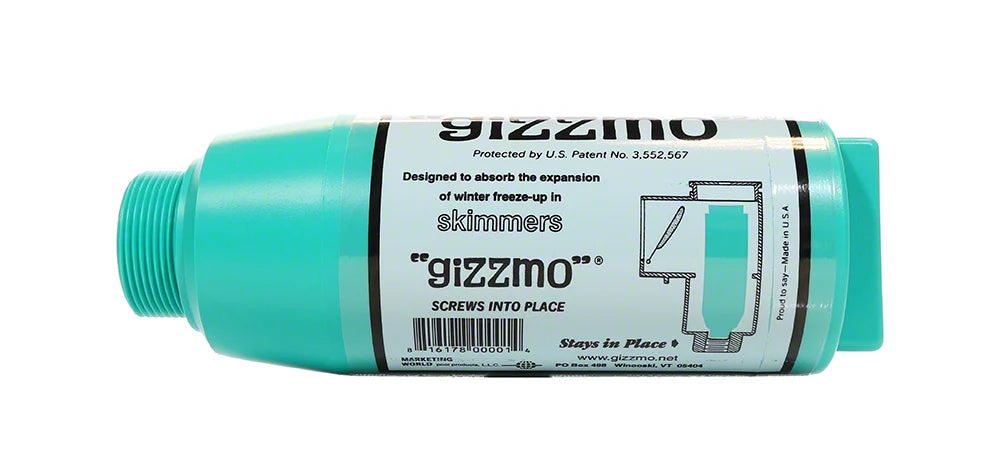 Gizzmo GIZ1 Regular skimmer plug with 1.5-inch threads, side profile with manufacturer label