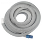 Coiled view of the Haviflex SK1550 I-Helix 1.5 inch x 50 foot pool vacuum hose featuring a white spiral body and blue swivel cuff.
