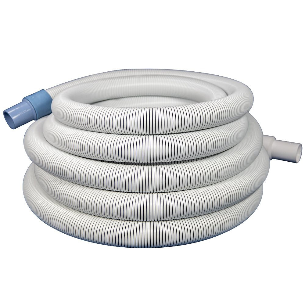 Full coil view of the Haviflex SK2050 50-foot commercial vacuum hose showing the 2-inch diameter and reinforced white ribbing.
