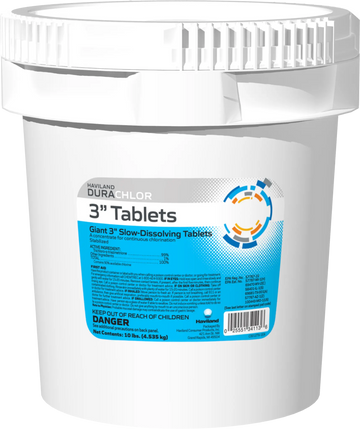 Haviland DuraChlor 3 Inch Wrapped Chlorine Tablets 10 lb Pail C008024-CS74C1 Trichlor Pool Sanitizer
