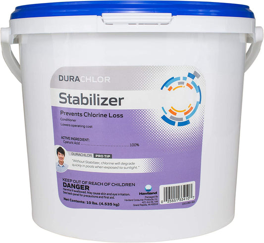 Haviland DuraChlor Stabilizer Conditioner 10 lb Pail - 100% Cyanuric Acid Pool Chlorine Protector.