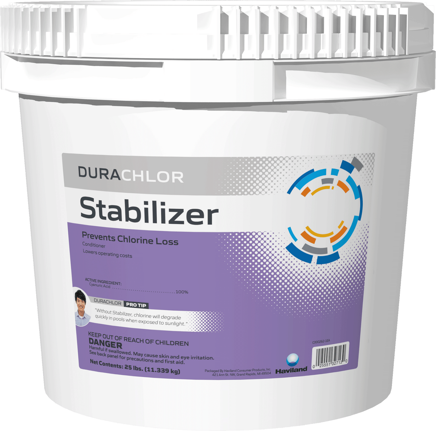 Haviland DuraChlor Stabilizer Conditioner 25 lb Pail - 100% Cyanuric Acid Pool Chlorine Protector.