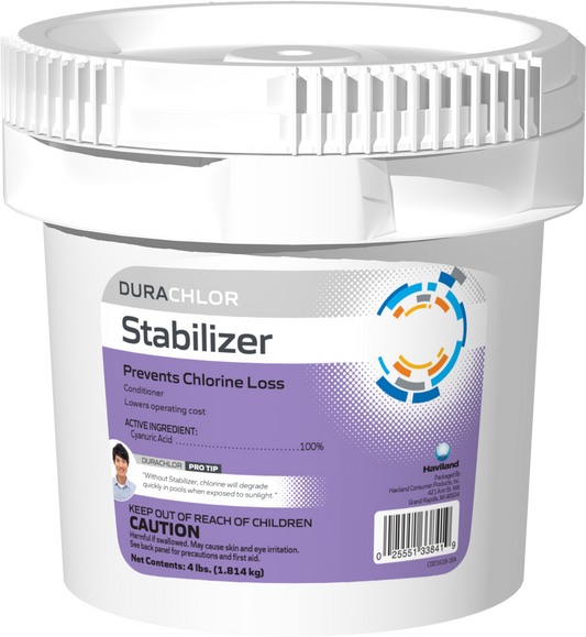 Haviland DuraChlor Stabilizer Conditioner 4 lb Pail - 100% Cyanuric Acid Pool Chlorine Protector.