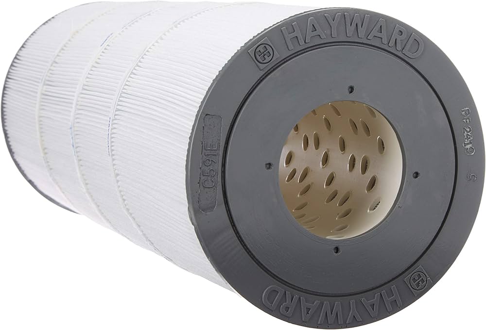 End cap view of Hayward CX591XRE filter element showing 3 inch open holes