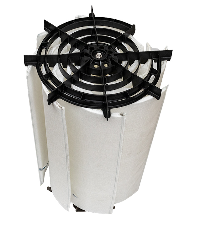 Bottom View of Hayward DEX4800DC Grid Assembly showing Black Structural Template and Grid Spacing