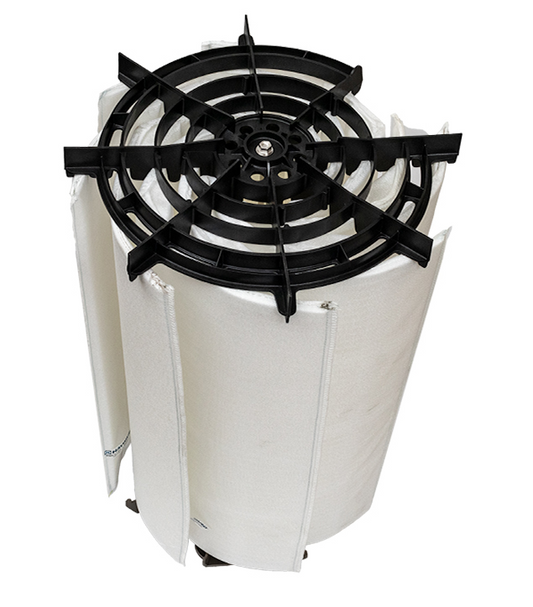 Bottom View of Hayward DEX4800DC Grid Assembly showing Black Structural Template and Grid Spacing