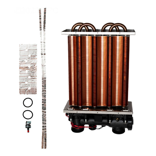 Genuine OEM Hayward FDXLHXA1250 CuproNickel heat exchanger assembly complete kit for H250FD pool heaters.