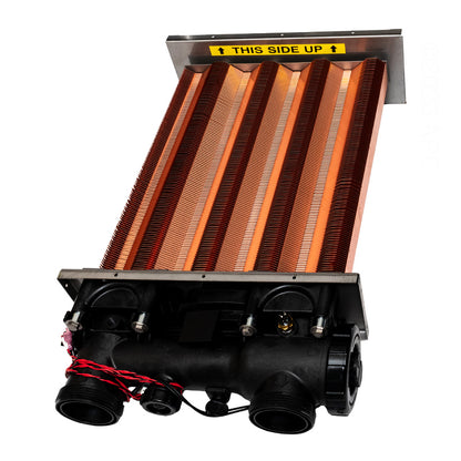 Top-down view of the Hayward 250K BTU heat exchanger assembly.