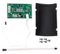 Hayward HDXFUIBRD001 replacement kit including the digital display control board, the keyed 14-pin ribbon cable, mounting screws, and the black interface cover.