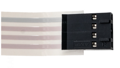 Close-up of the 14-pin keyed connector on the Hayward HDXFUIBRD001 ribbon cable, ensuring a secure and correct orientation to the HDF400 heater control board.