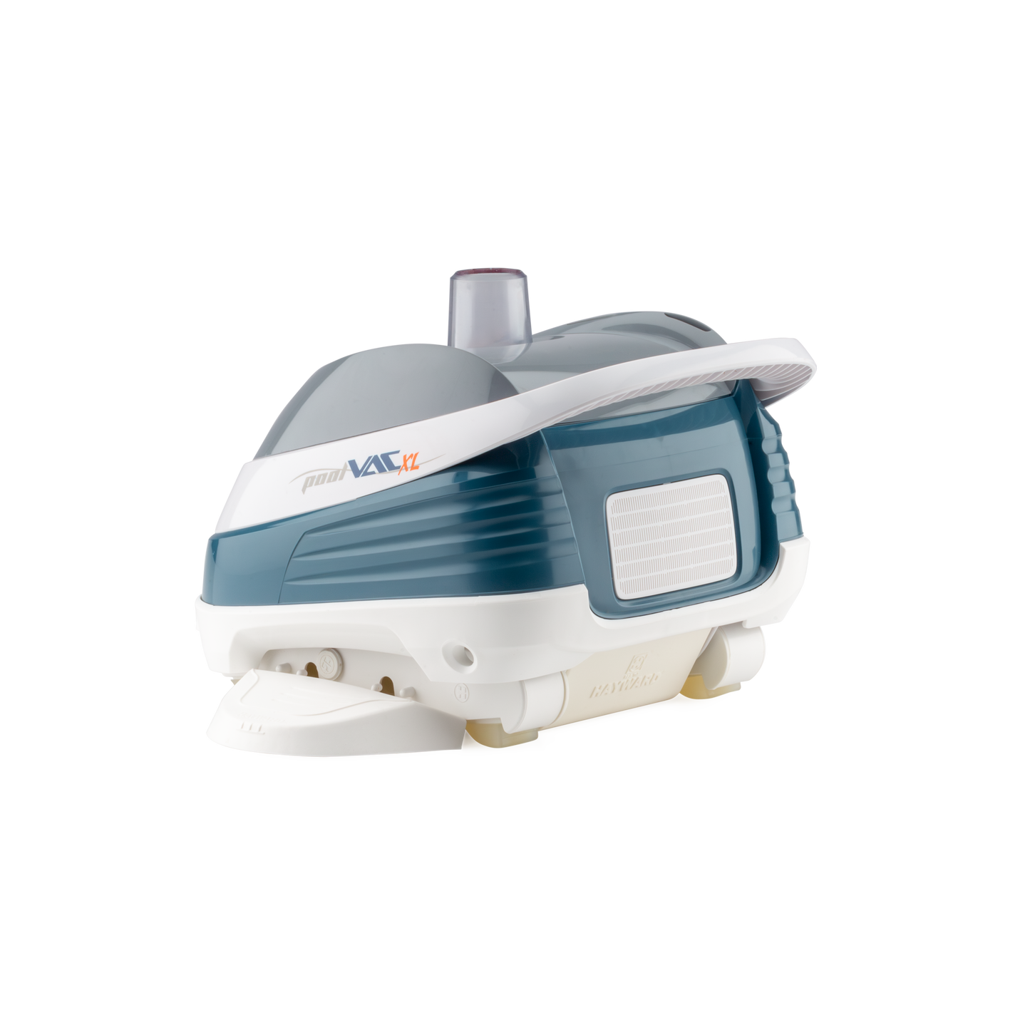 Rear-side profile of the Hayward PoolVac XL (W32025ADC) concrete pool cleaner showing the turbine housing and hose connection point.