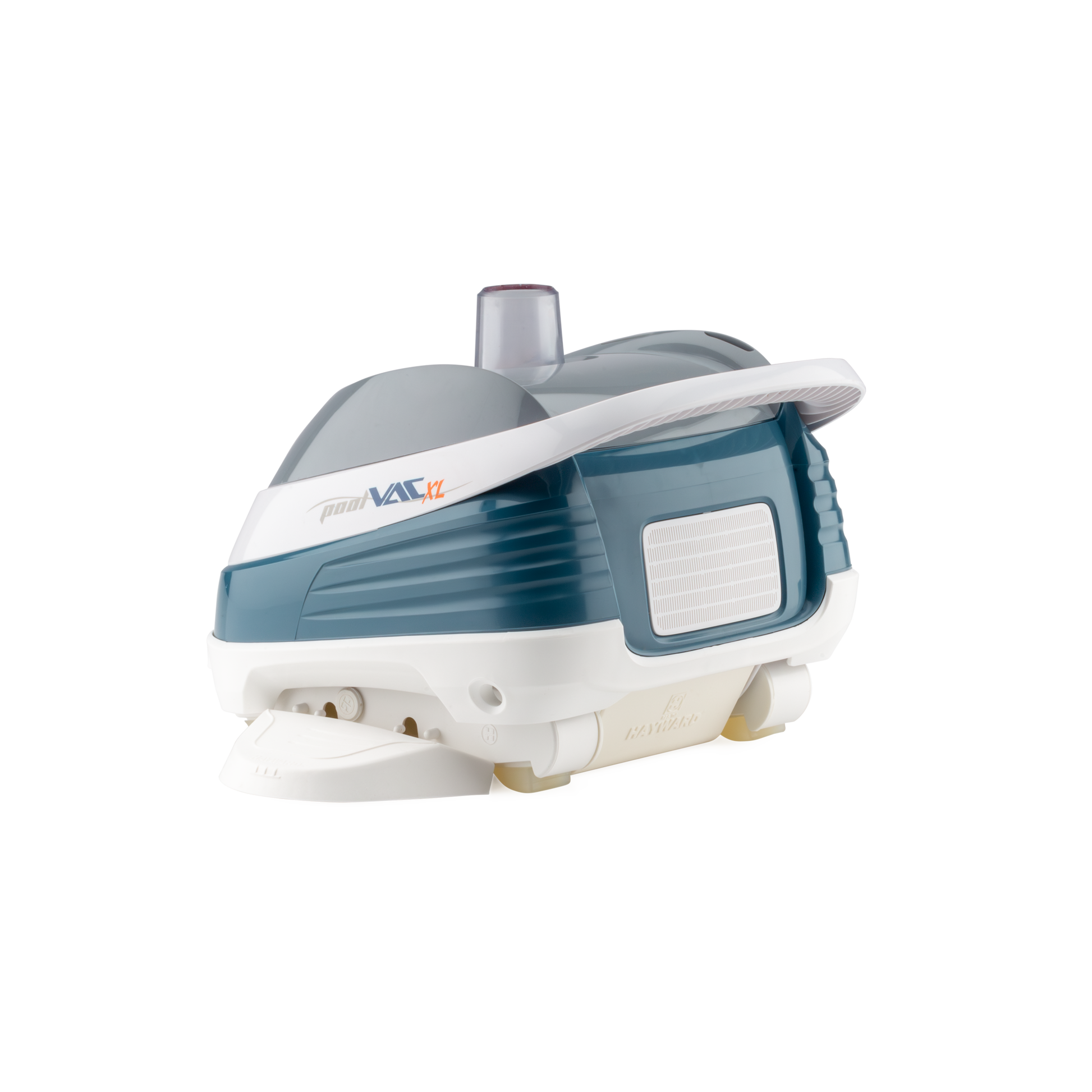 Rear-side view of the Hayward PoolVac XL (W32025ADV) vinyl pool cleaner showing the turbine housing and suction connection.
