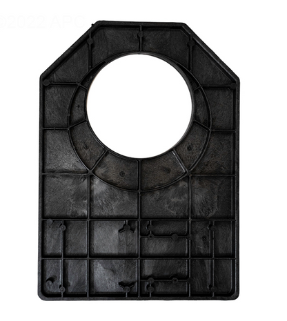 Underside view of the Hayward S160TPAK3 mounting base showing the heavy-duty reinforced ribbing for maximum stability and support.