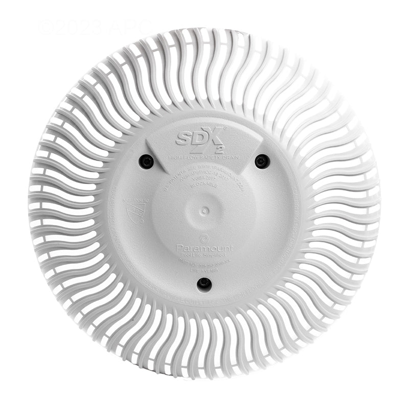 Hayward Paramount SDX2 White Concrete Safety Drain Cover Retrofit Kit with Security Screws (005-252-2097-01)