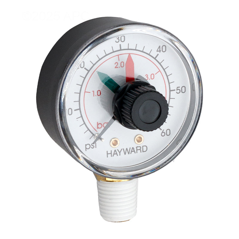 Replacement pressure gauge for Hayward SP0715X62 multiport valve and sand filters