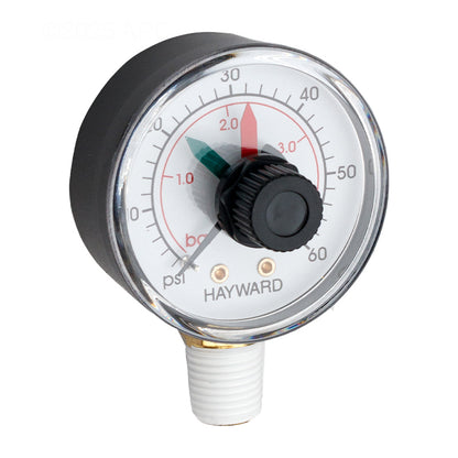 Replacement pressure gauge for Hayward SP0715X62 multiport valve and sand filters