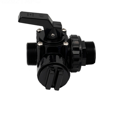 Hayward SP0727 Diverter Valve for Perflex Above-Ground systems showing the black valve body and 1.5-inch threaded intake.