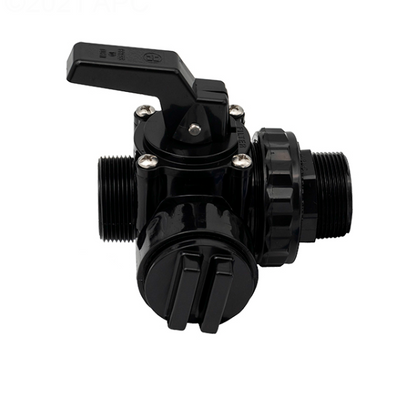 Hayward SP0727 Diverter Valve for Perflex Above-Ground systems showing the black valve body and 1.5-inch threaded intake.