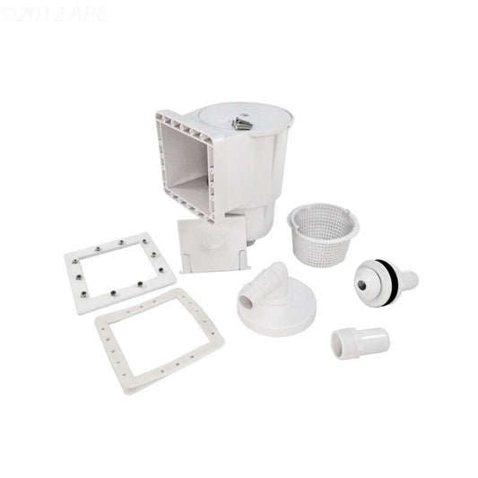 Complete Hayward SP1091LX Dyna-Skim Deluxe skimmer kit for vinyl above ground pools, including basket, weir, faceplate, and gaskets.