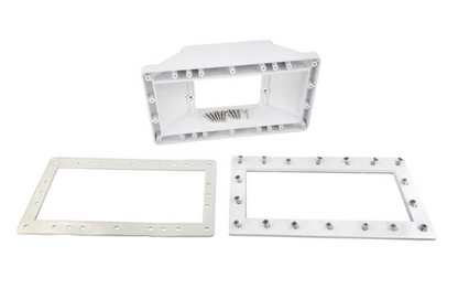 Front view of the Hayward SP1091WM Widemouth Skimmer faceplate and intake for above ground pools.