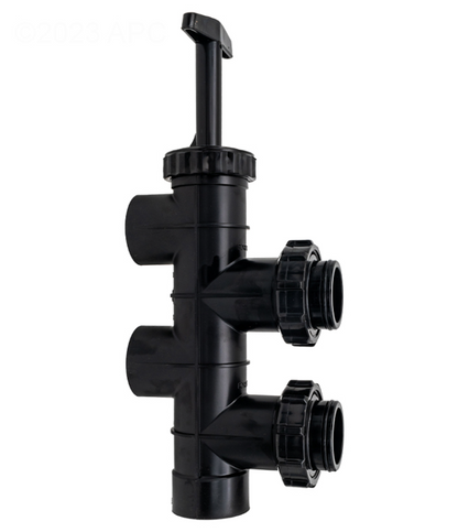 Side view of Hayward SP410X502S 2-inch Slip Slide Valve showing push-pull handle and union connection ports