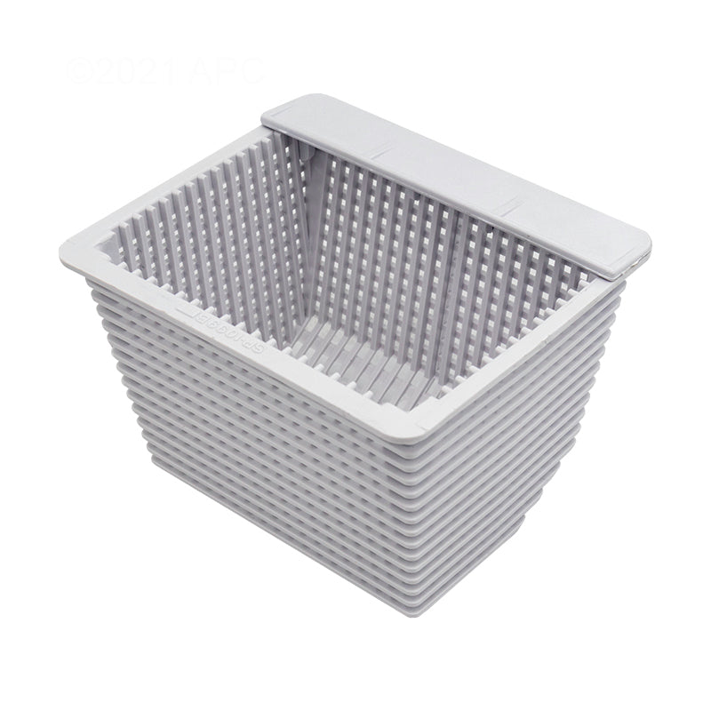 Hayward SPX1099B spa skimmer basket top view showing the slotted interior of the rectangle tapered basket