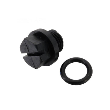 Angled view of genuine Hayward SPX1700FG 1/4 inch pump drain plug with gasket