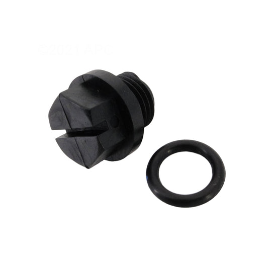 Angled view of genuine Hayward SPX1700FG 1/4 inch pump drain plug with gasket