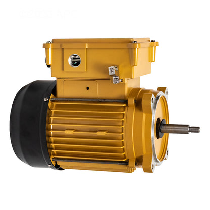 Hayward SPX2607Z1MTG 1 HP TEFC 56J C-Flange Pool Pump Motor - Side View showing data plate , wiring port, and grounding lug