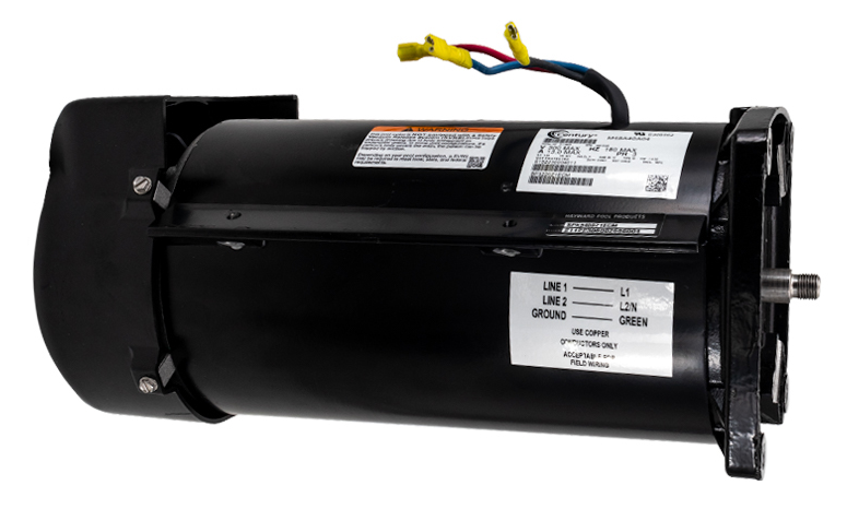 Side View of Hayward SPX3400Z1ECM 2.7HP Motor Assembly showing Wiring Diagram Label