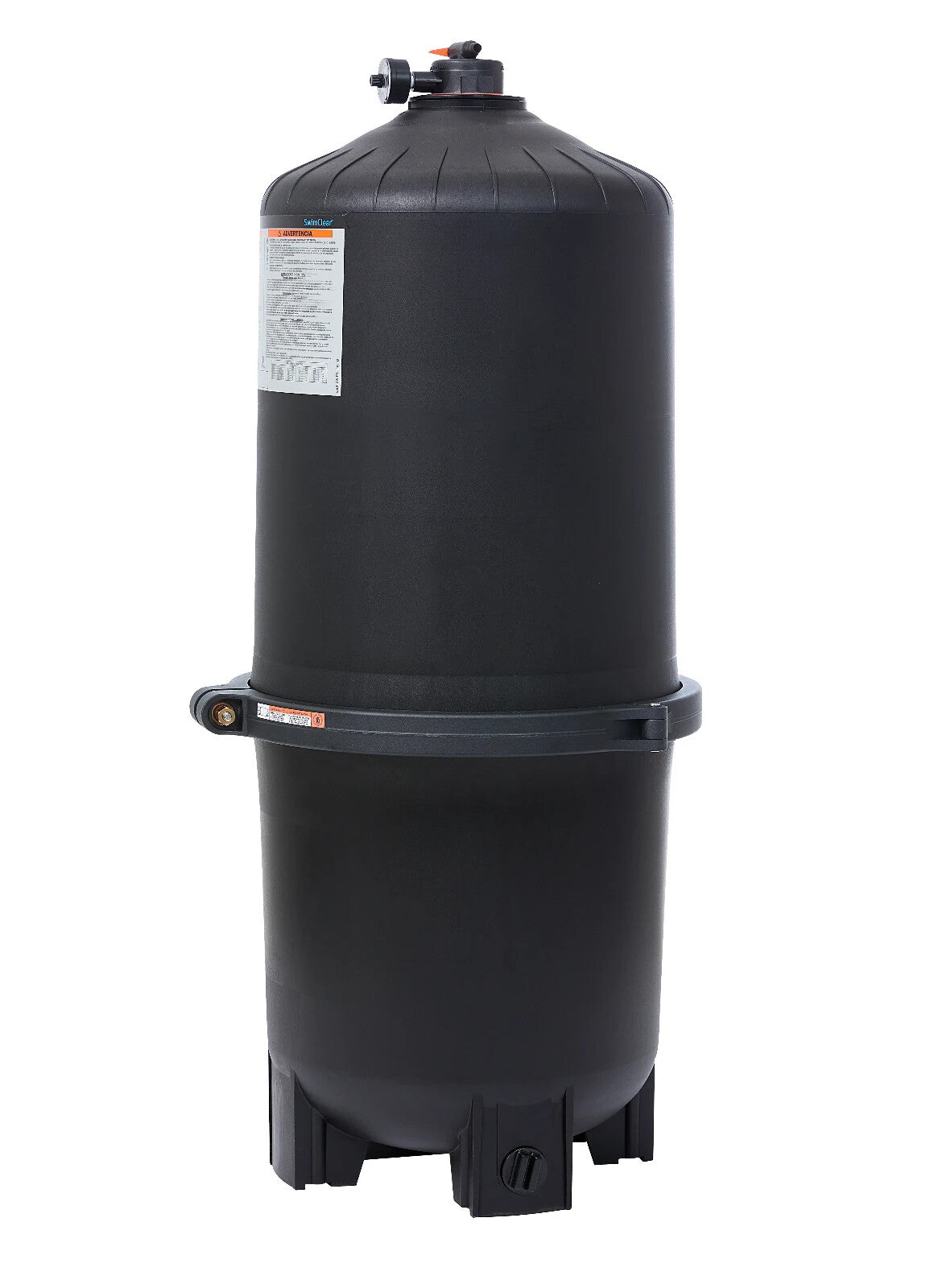 Side view of Hayward SwimClear W3C5030 Cartridge Filter tank showing heavy-duty clamp and reinforced co-polymer body.