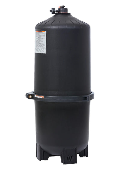 Side view of Hayward SwimClear W3C5030 Cartridge Filter tank showing heavy-duty clamp and reinforced co-polymer body.