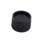 Front view of black Jacuzzi Carvin 85-8263-00-R CFR filter drain cap with 13-1023-06 gasket.