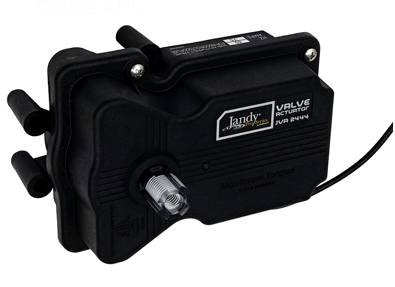 Side view of the Jandy 4424 Valve Actuator showing the 180-degree rotation housing.