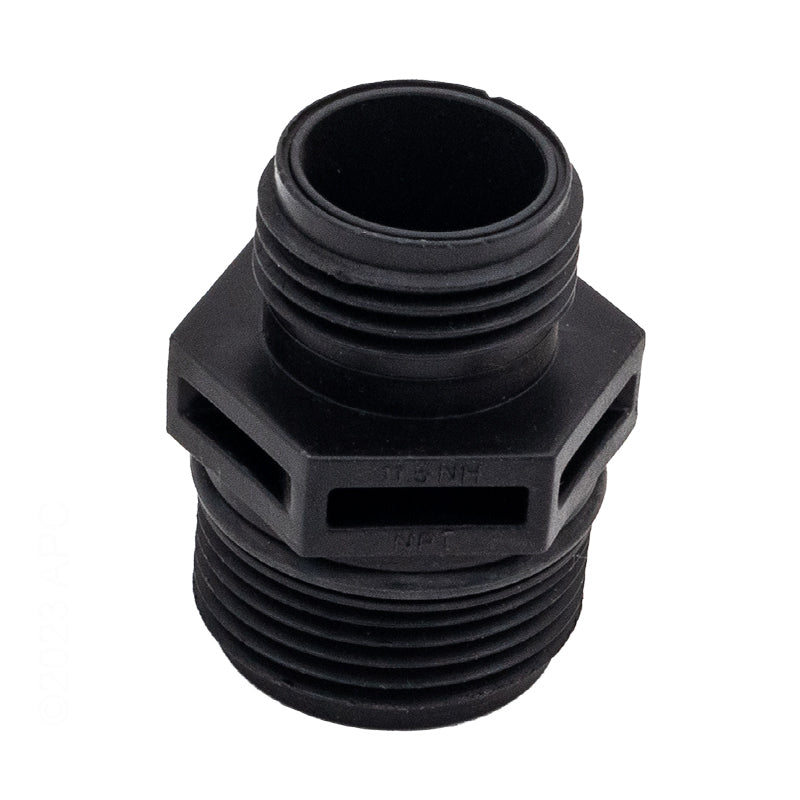 Little Giant 177343 Garden Hose Adapter for APCP-1700 Cover Pump, Black Plastic, 1-1/4 Inch MNPT to 3/4 Inch GHT