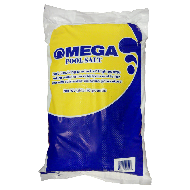 Omega TX1040 40 lb Granular Pool Salt Bag - Fast-Dissolving, No Additives, for Salt Chlorine Generators