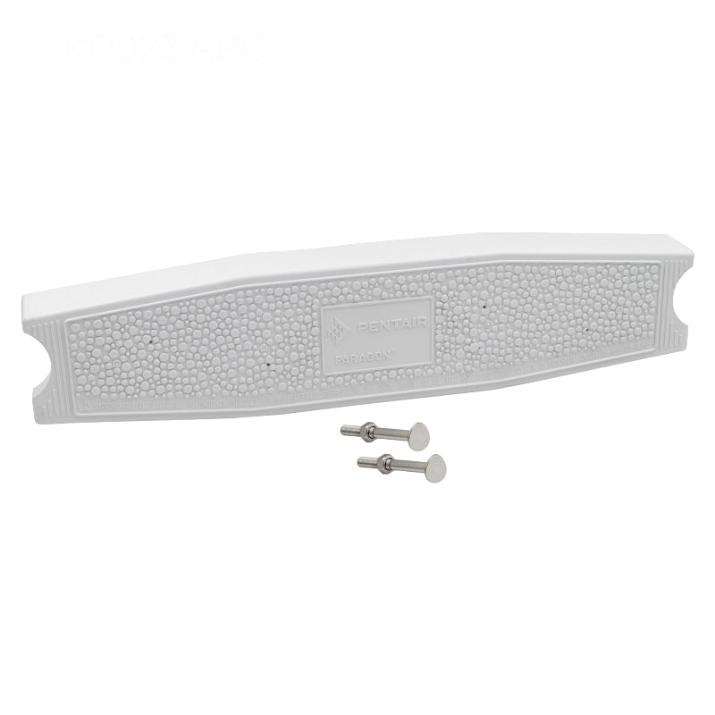 White Paragon Aquatics 44104 18.25-inch sloping pool ladder replacement tread with mounting hardware.