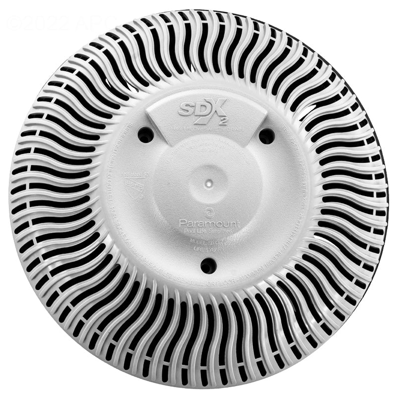 Paramount Pentair SDX2 High Flow Safety Drain Retrofit for Concrete Pools - White (004-192-2231-01)