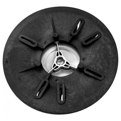 Underside view of Paramount Pentair SDX2 High Flow Safety Drain showing structural ribbing and mounting points for concrete pools.