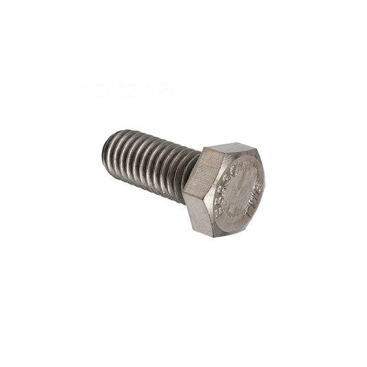 Pentair 070429Z 3/8-16 x 7/8 stainless steel hex bolt close up