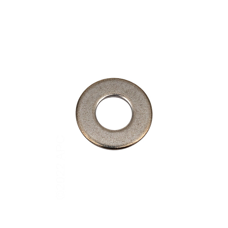 Top view of genuine Pentair 072184Z 18-8 stainless steel 3/8-inch flat washer