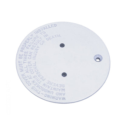 Top view of genuine Pentair 08417-0005 SwimQuip white floor inlet replacement cover plate