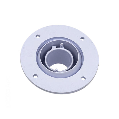 Angled back view of genuine Pentair 08428-0125 white 1-1/4 inch gunite eyeball inlet kit showing inner profile and back of the faceplate