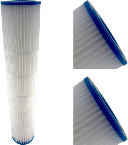 Composite view of the Pentair 178656Z Replacement Cartridge showing the full 32.75-inch element and close-up details of the reinforced pleated media.